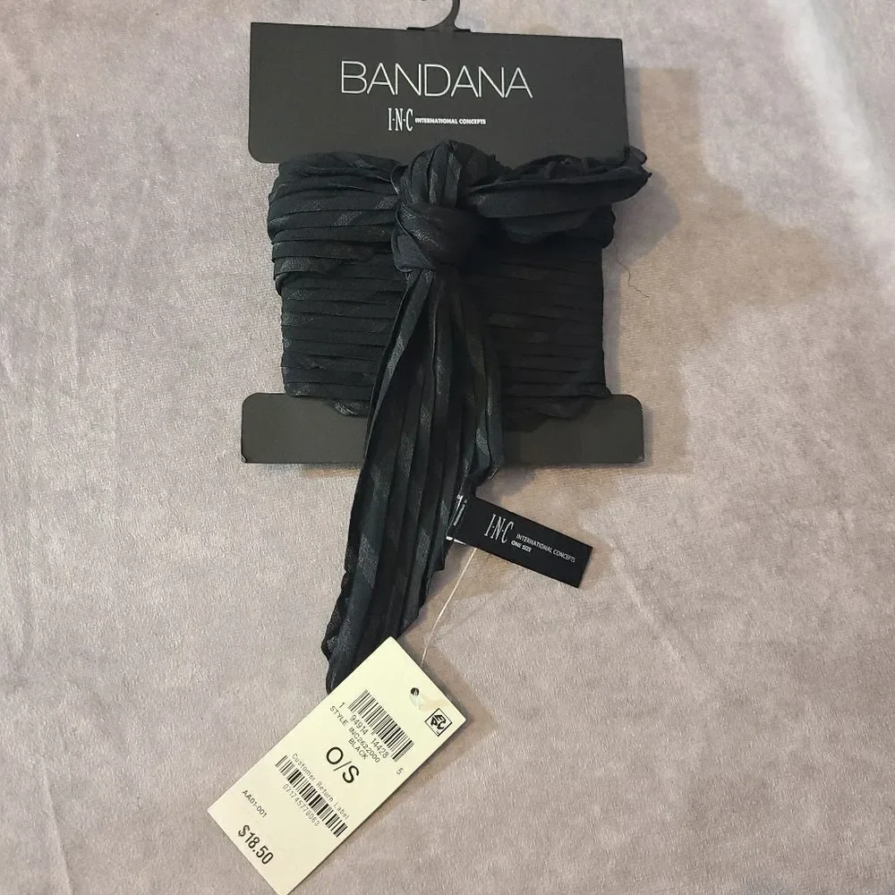 ‎INC Black Headscarf One Size